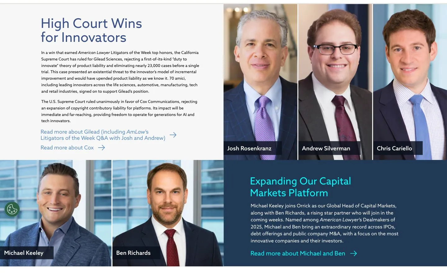 Orrick homepage at 1440x900, captured 2026-10-06