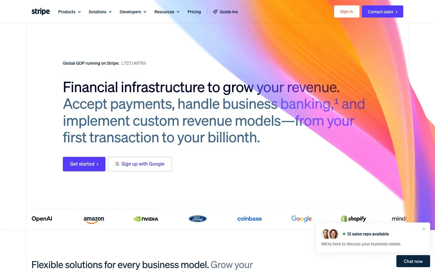 Stripe homepage, captured 2026-10-05