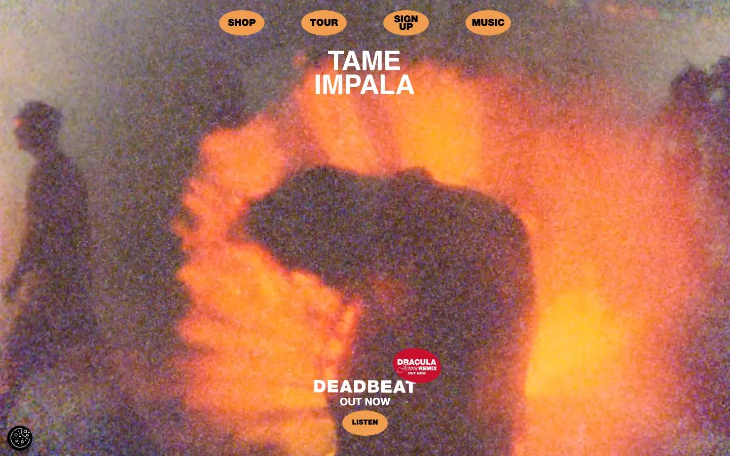 Tame Impala homepage at 1440x900, captured 2026-10-05