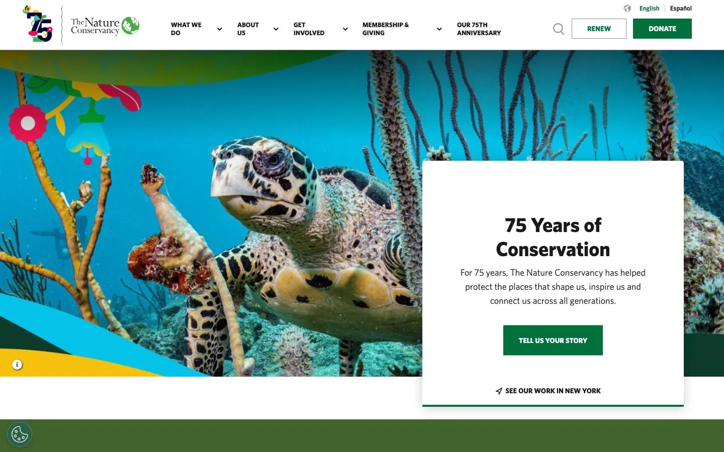The Nature Conservancy homepage at 1440x900, captured 2026-10-06