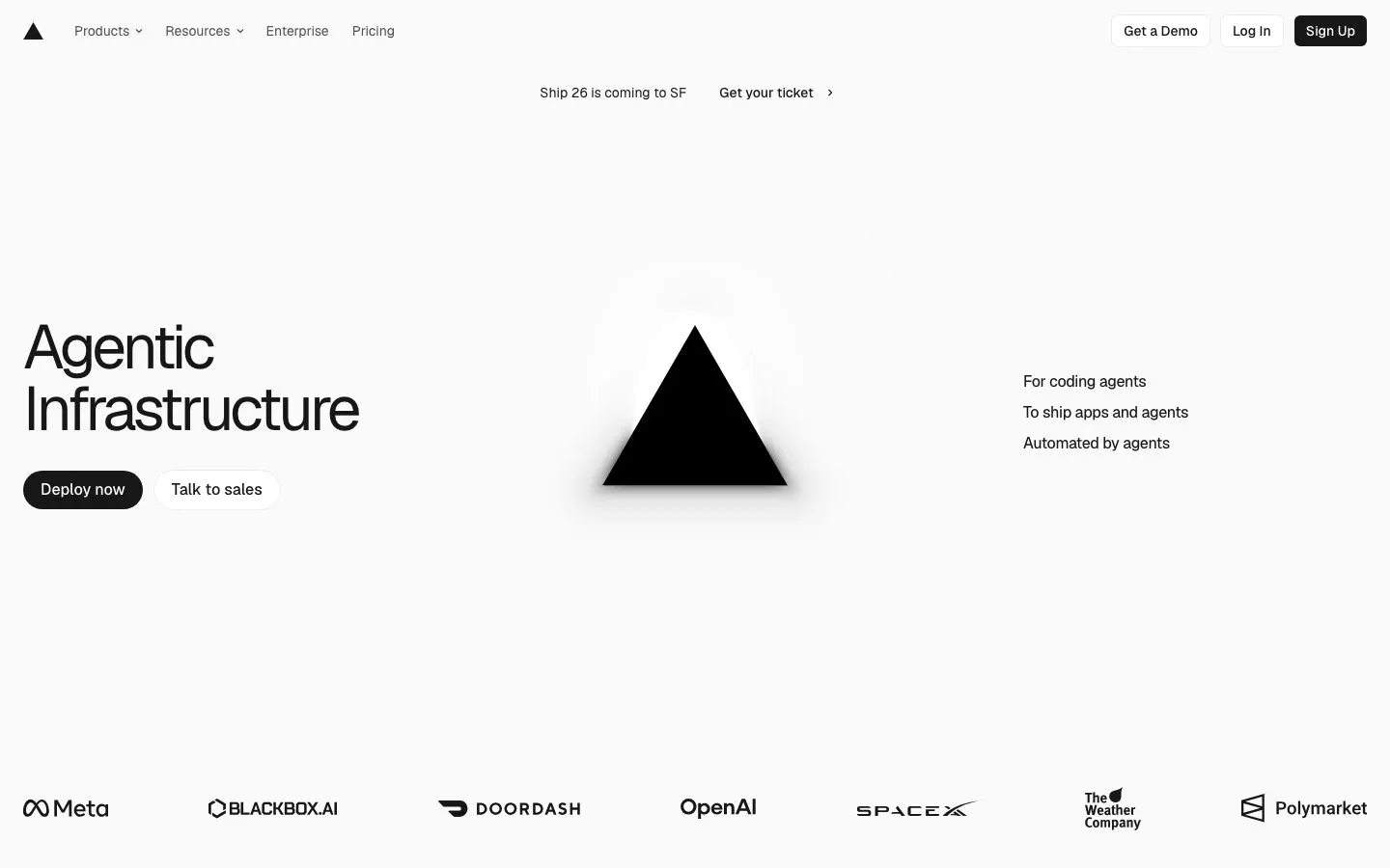 Vercel homepage, captured 2026-10-05
